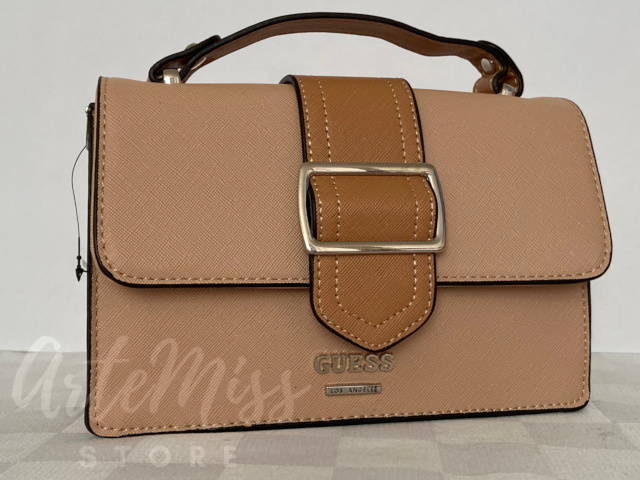 Bolsa Guess, color café con beige, con correa, Guess